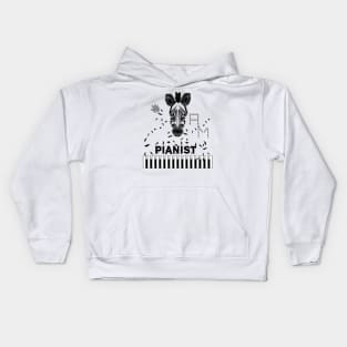 Zebra -The Born Pianist Kids Hoodie